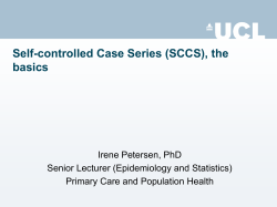 Self-controlled Case Series (SCCS), the basics