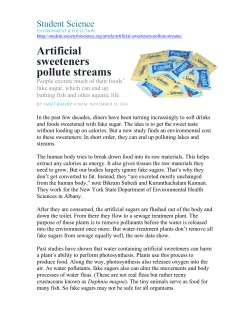 Artificial sweeteners pollute streams