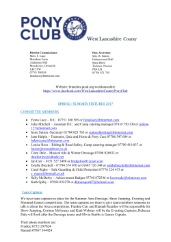 Fixtures 2017 - The Pony Club Branches