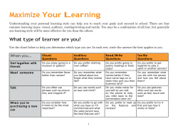 Maximize Your Learning - Lockerby Composite School