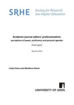 Academic journal editors` professionalism