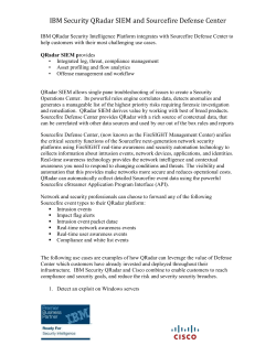 Solution Brief for SourceFire Defense Center