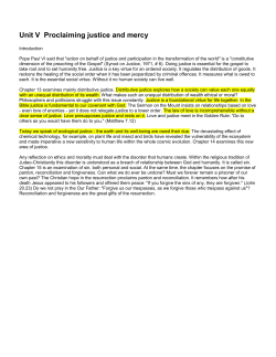 Unit V Proclaiming justice and mercy