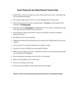 Court Policies - West Branch Tennis Club