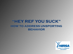 A Guide To Decide: Officiating Unsporting Behavior