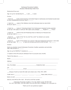 Euthanasia Prevention Coalition Donation /Membership/ Order Form