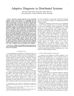 Adaptive Diagnosis in Distributed Systems