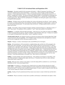 T-Ball STATE Invitational Rules and