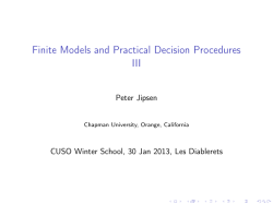 Finite Models and Practical Decision Procedures III