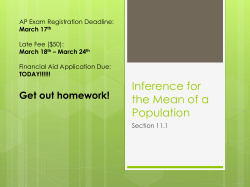 Inference for the Mean of a Population