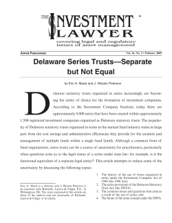Delaware Series Trusts&mdash;Separate but Not Equal