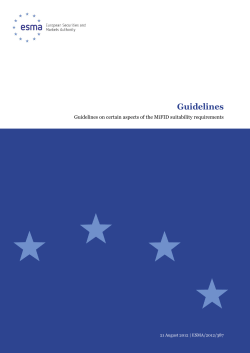 Guidelines on certain aspects of the MiFID - ESMA