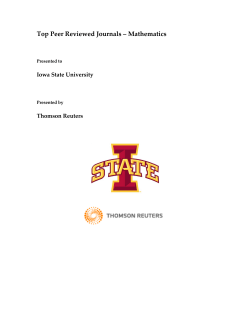 Top Peer Reviewed Journals &ndash; Mathematics