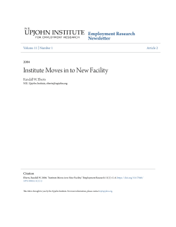 Institute Moves in to New Facility - Upjohn Research
