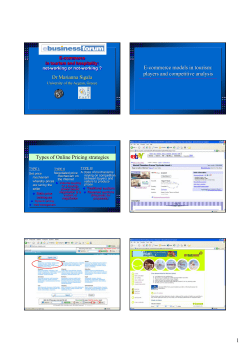 1 E-commerce models in tourism: players and competitive analysis