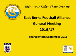 East Berks Football Alliance General Meeting 2016/17