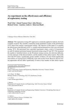 An experiment on the effectiveness and efficiency