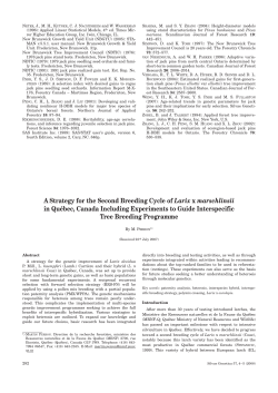 A Strategy for the Second Breeding Cycle of Larix x - Th&uuml;nen
