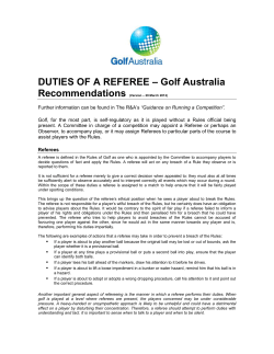 DUTIES OF A REFEREE &ndash; Golf Australia
