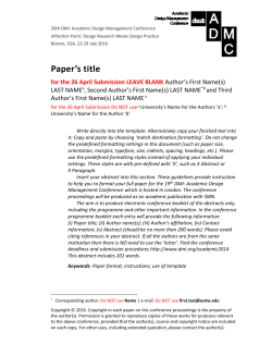 DMI: ADMC 2014 London Full Paper Formatting Instructions