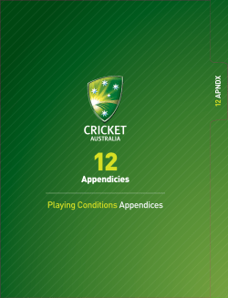 Playing ConditionsAppendices Appendicies
