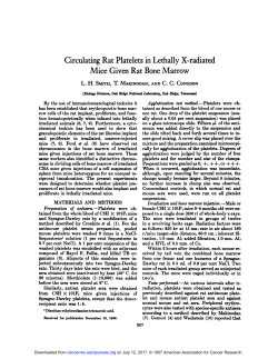 Circulating Rat Platelets in Lethally X