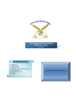 2014 CORRESPONDENCE PROGRAMME REPORT 191 &ndash; NATED