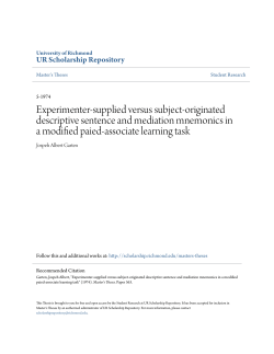 Experimenter-supplied versus subject