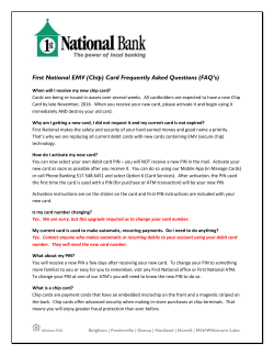 First National EMV (Chip) Card Frequently