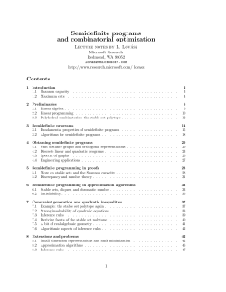 Semidefinite programs and combinatorial optimization - IME-USP
