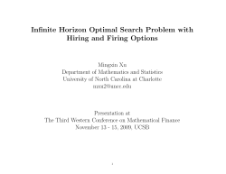 Infinite Horizon Optimal Search Problem with Hiring and