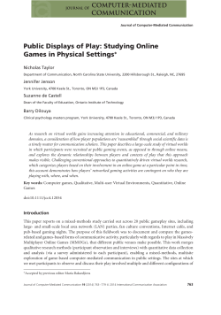 Public Displays of Play: Studying Online Games&euro;in&euro;Physical Settings