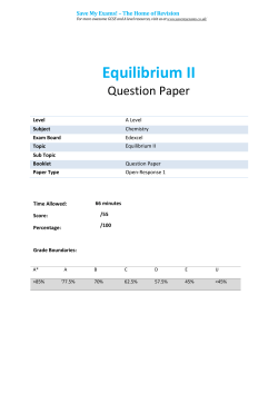Equilibrium II - SAVE MY EXAMS!