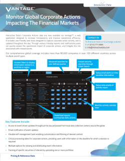 Interactive Data Monitor Global Corporate Actions Impacting the
