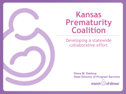 KS Prematurity Coalition: Developing a statewide