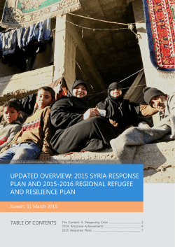 UPDATeD oVeRVIeW: 2015 sYRIA ResPonse PlAn AnD
