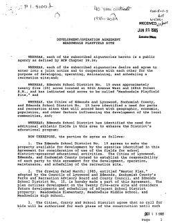 Edmonds, WA - Development/operation agreement