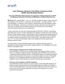 erwin Releases Industry`s First Native, Enterprise