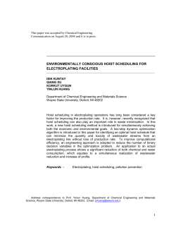 environmentally conscious hoist scheduling for