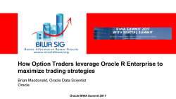 How Option Traders leverage Oracle R Enterprise to maximize