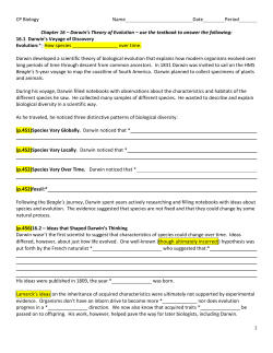 16.3 Evolution by Natural Selection (visual summary p.462)