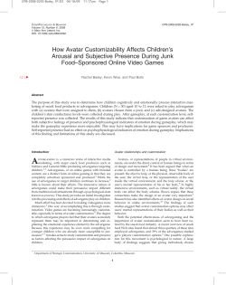How Avatar Customizability Affects Children`s Arousal