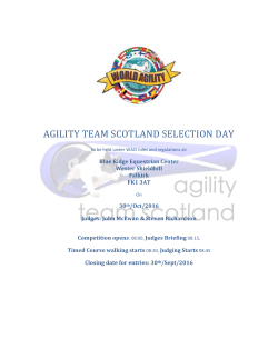 AGILITY TEAM SCOTLAND SELECTION DAY to be held under