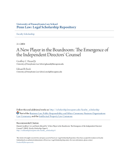 A New Player in the Boardroom: The Emergence of the Independent