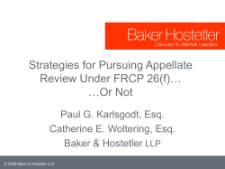 Strategies for Pursuing Appellate Review Under FRCP 26(f)&hellip;Or Not