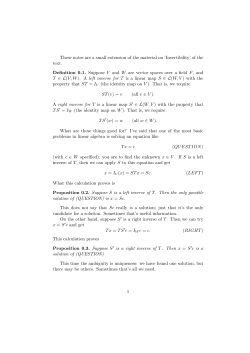 Notes on One side inverse