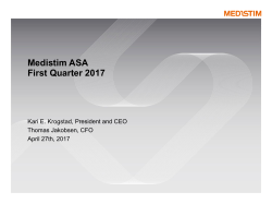 Medistim ASA Presentation Q1 2017