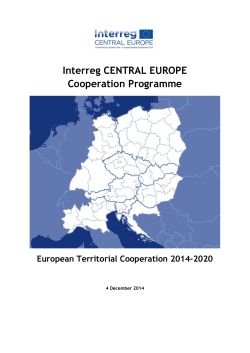 Interreg CENTRAL EUROPE Cooperation Programme