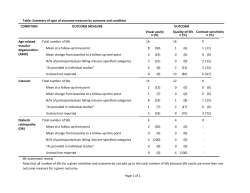 Outcomes Abstract-Consistency 2013 Tables