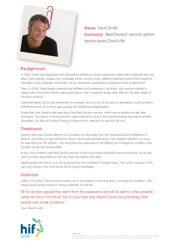 David Smith Summary: Best Doctors` second opinion service
